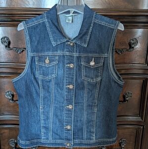 Christopher & Banks Dark Blue Denim Vest